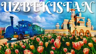 Best park of Central Asia, Tulip Festival around Lake, fairy Walking in park 4k with classical music