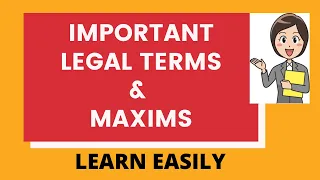 Legal Terms and Maxims for Law Entrance #Legalmaxims| 2023/2024
