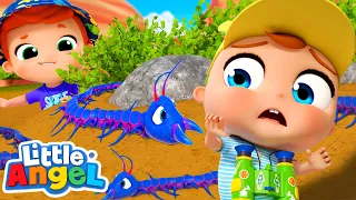 Scary Yucky Bugs! | Camping Outside | Little Angel Animal Songs | Nursery Rhymes & Kids Videos