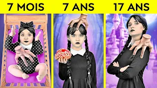 ON A ADOPTÉ MERCREDI ADDAMS || Des Astuces Secrètes Et Des Gadgets Pour Les Parents Par 123 GO!