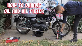 HOW TO CHANGE THE OIL AND OIL FILTER OF YOUR TRIUMPH BONNEVILLE - SERVICE YOUR MOTORCYCLE (EP: 2)