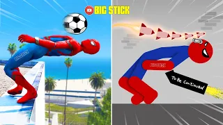 30 Min Real Football vs Stickman | Stickman Dismounting funny moments | Big Stick #20