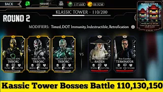 Klassic Tower Boss Battle 110 , 130 & 150 Fight + Reward | MK Mobile