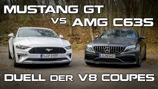 Mustang GT vs AMG C63S - Duell der V8 Coupes