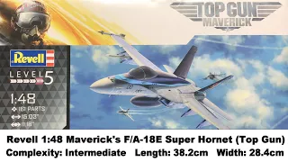 Revell 1:48 Maverick の F/A-18E スーパー ホーネット (トップ ガン) キット レビュー