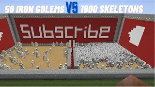 CRAZY! 1000 skeletons VS 50 iron golems in Minecraft!