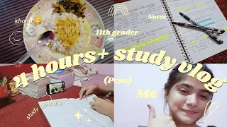 4 hours+ study vlog as a 11th grader || pcm #youtubevideo #ytvideo