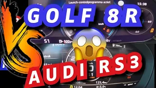 GOLF 8 R VS AUDI RS3  / Acceleration & sound / Drag Race 0-250 km/h