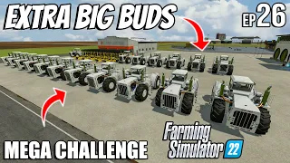 Working on the BIGGEST FIELD in FS22 + 15 TRACTORS | MEGA Challenge | Farming Simulator 22 | #26