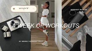 A WEEK OF WORKOUTS | full workout walk throughs & my current workout split