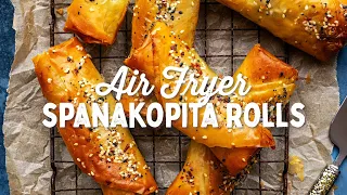 Air Fryer Spanakopita Rolls { Crisp & Delicious! } | Supergolden Bakes