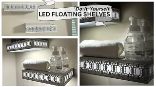 DOLLAR TREE LED FLOATING WALL SHELVES || $1.25 Store DIYs That DON’T Look Cheap || Part 2