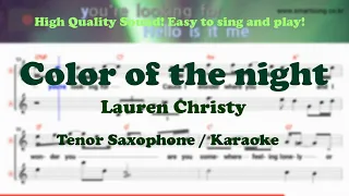 Color of the night - Lauren Christy (Tenor/Soprano Saxophone Sheet Music Dm Key /Karaoke /Easy Solo)