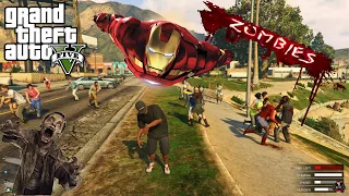 GTA 5 - Zombies Attack In Los Santos and Ironman Kills All The Zombies