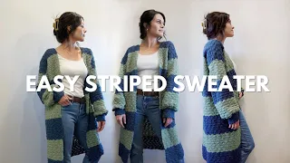 How to Make This Easy Striped Crochet Sweater