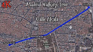 Calle de Alcalá | Paseo | Madrid Walking Tour | 4K UHD | Dec. 24 2023