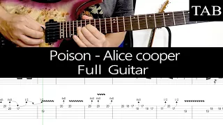 POISON - Alice Cooper: FULL guitar cover + TAB