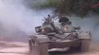 T-72 main battle tank in action at Bovington Tank Museum