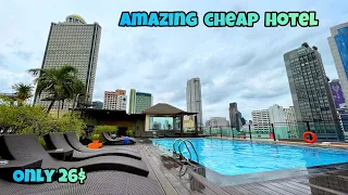 BEST AMAZING CHEAP HOTEL in Bangkok , Under 30$ Hotels Thailand , Big Room , Nice Pool , Nice Watch