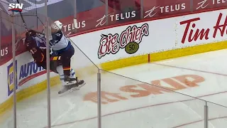 Neal Pionk Big Hit Against Johnny Gaudreau