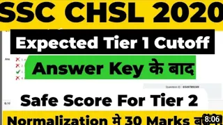 SSC CHSL 2020 EXPECTED CUTOFF SSC CHSL 2021 SAFE SCORE NORMALISATION SSC CHSL 2020 CUT OFF ANALYSIS