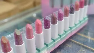 HudaBeauty diamond lipbalm swatches|glitter Lipsticks