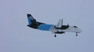 Pascan Aviation Saab 340 C-FJEP Landing In Snowstorm Runway 06