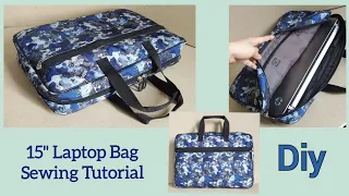 15" LAPTOP BAG SEWING TUTORIAL / FILE BAG DIY/ PAANO MANAHI NG BAG