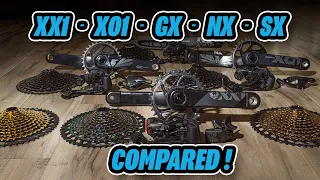 SRAM Eagle Comparison - SX vs NX vs GX vs X01 vs XX1 vs AXS