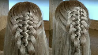 Easy hairstyle for girls with braids.  Зачіска для дівчат на кожен день. Плетіння легкої коси.