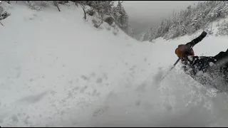 Skiing Lincoln's Throat on a Powder Day (02/17/24)