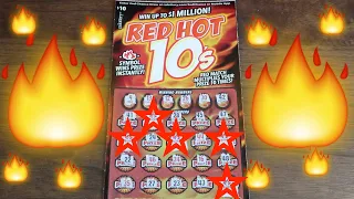 THIS LOTTO SCRATCHER IS ON FIRE!!! Red Hot 10s & Plus The Money $10 Scratchers