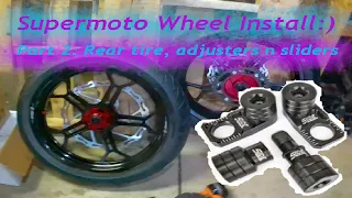 CRF450 Supermoto Wheel Install Part 2: Rear wheel, chain adjusters and Slide Moto Pro Sliders