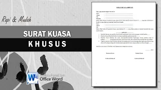 Contoh Surat Kuasa Khusus