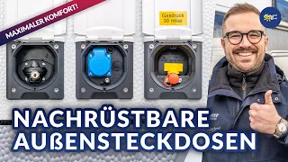 Das Upgrade für dein Camping-Fahrzeug: nachrüstbare Außensteckdosen!🔌💧⛽ | Camperland Bong