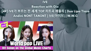 IVE Reaction with Gio [4K] IVE가 부르는 전 세계 TOP 히트곡 메들리 | Dua Lipa Tiara Andini NONT TANONT | IVE(아이브)