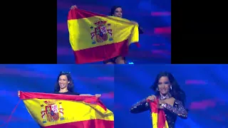 Eurovision 2022 - Flag Parade - Chanel - Spain (Comparison)