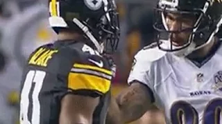Ravens WR Steve Smith Grabs Antwon Blake's Jersey, Death Stares into His Soul