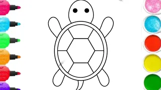 Colouring a Big size Tortoise||Easy Drawing and Colouring|| kids and toddlers