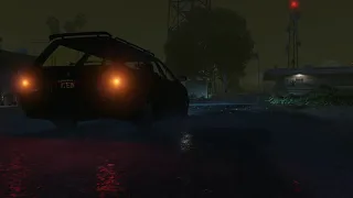 GTA V: Rstein driving around in Sandy Shores while it's raining