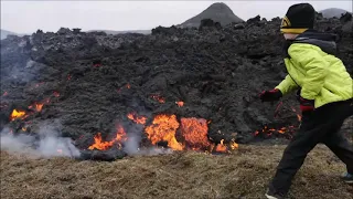 Volcanic Eruption  Reykjavík Iceland: Drone footage captures stunning up-close view of eruption