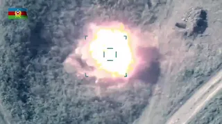 Footage of Azerbaijan drone strike on Armenian army