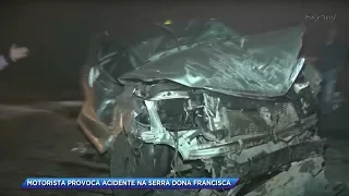 Motorista provoca grave acidente na Serra Dona Francisca