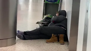 NYC homeless filling JFK Airport