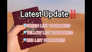 Update from Philippines 🇵🇭 (GREEN YELLOW & RED LIST COUNTRIES as of  18th September ,2021)