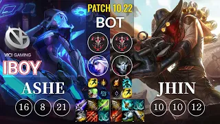 VG iBoy Ashe vs Jhin Bot - KR Patch 10.22