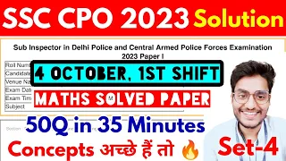 Set-4 : SSC CPO 2023 Tier-1 Maths Solution : CPO Solved Paper by Rohit Tripathi