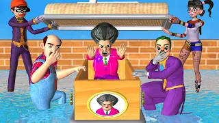 Scary Teacher 3D NickJoker and Tani Harley Quinn Troll Miss T High Jump in Pool with Coffin Dance