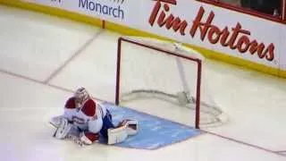 Carey Price warms up during the Canadiens @ Senators hockey game