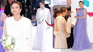 PRINCESS CHARLENE GLAMOUR IN WHITE CRYSTALS DRESS AS JOINED HER HUSBAND AT MONACO RED CROSS GALA